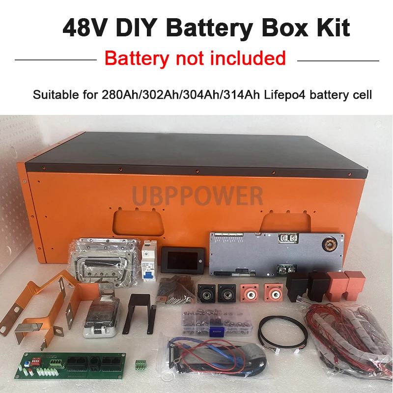 New Arrivals Customized 16S Lithium LiFePo4 230Ah 314Ah 24V 48V DIY Battery Box Kit JK 200A BMS For Solar Energy Storage Battery