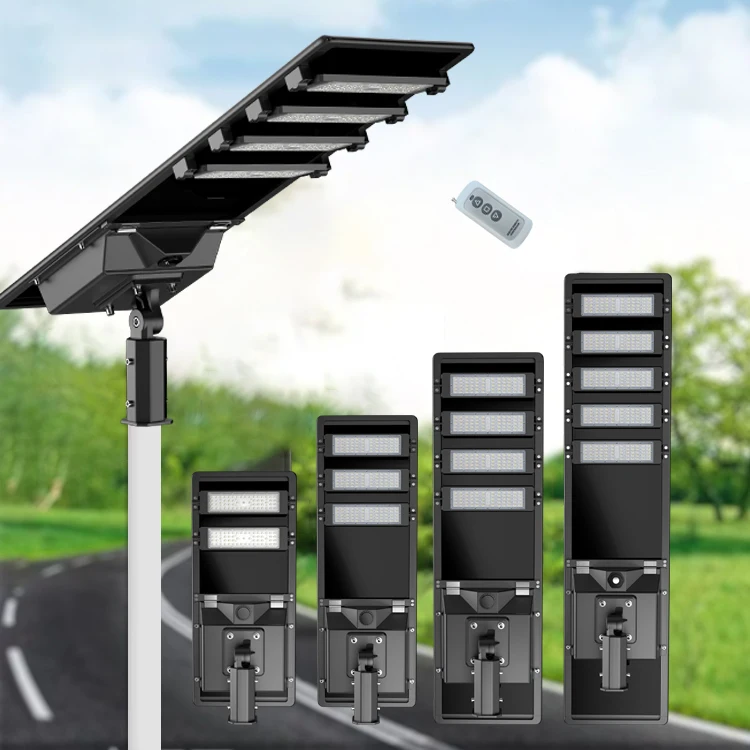zhongshan outdoor waterproof road lamp integrated all in one 60 watt 80w 100w led solar powered street light with different cct