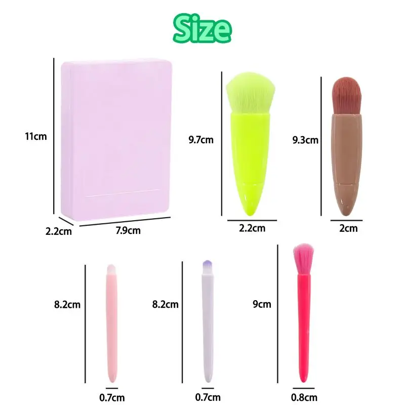 Wholesale 5Pcs Portable Travel Makeup Brushes Tool Set Custom Logo Cosmetic Powder Eye Shadow Foundation Blush Makeup Brush set