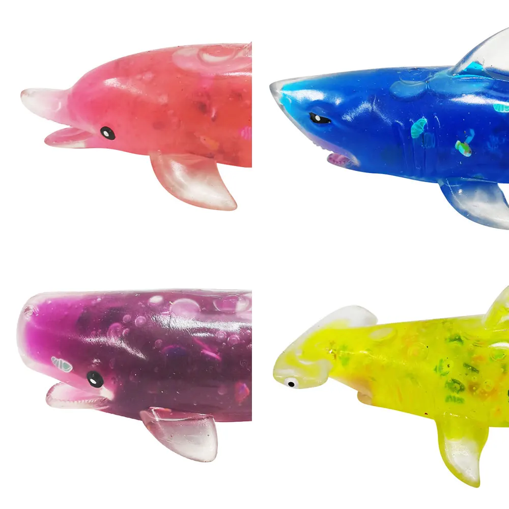 Soft elastic sea animal model tpr stretch fidget toy with slime