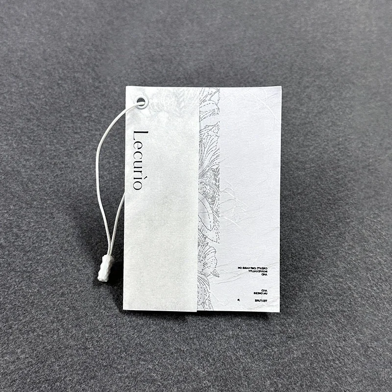 Paper Garment Accessories Factory Custom Hangtag Embossed Logo Matte Paper Clothing Hang Tag With String
