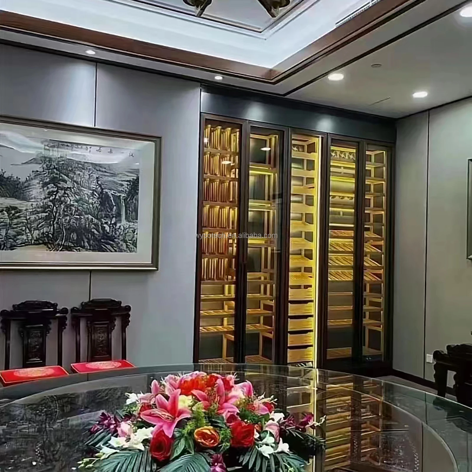 Real Constant Humidity and Temperature Customized Spain Cedar Wood Cigar Humidor Machine Modern Electric Humidor Cigars Cabinets