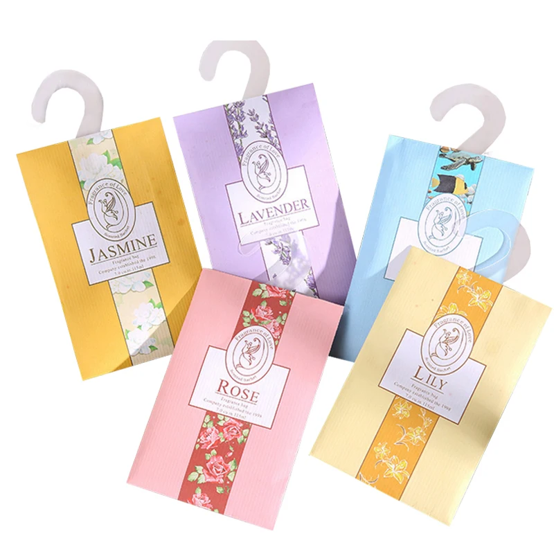Multi Scents Customized Logo Offset Printing Plastic Hook Scented Vermiculite Stone Envelop Sachet