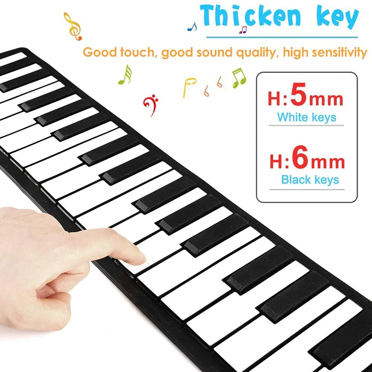 Electronic Flexible Roll Up Midi Music Kids Toy Digital Keyboard Kick Mini Piano