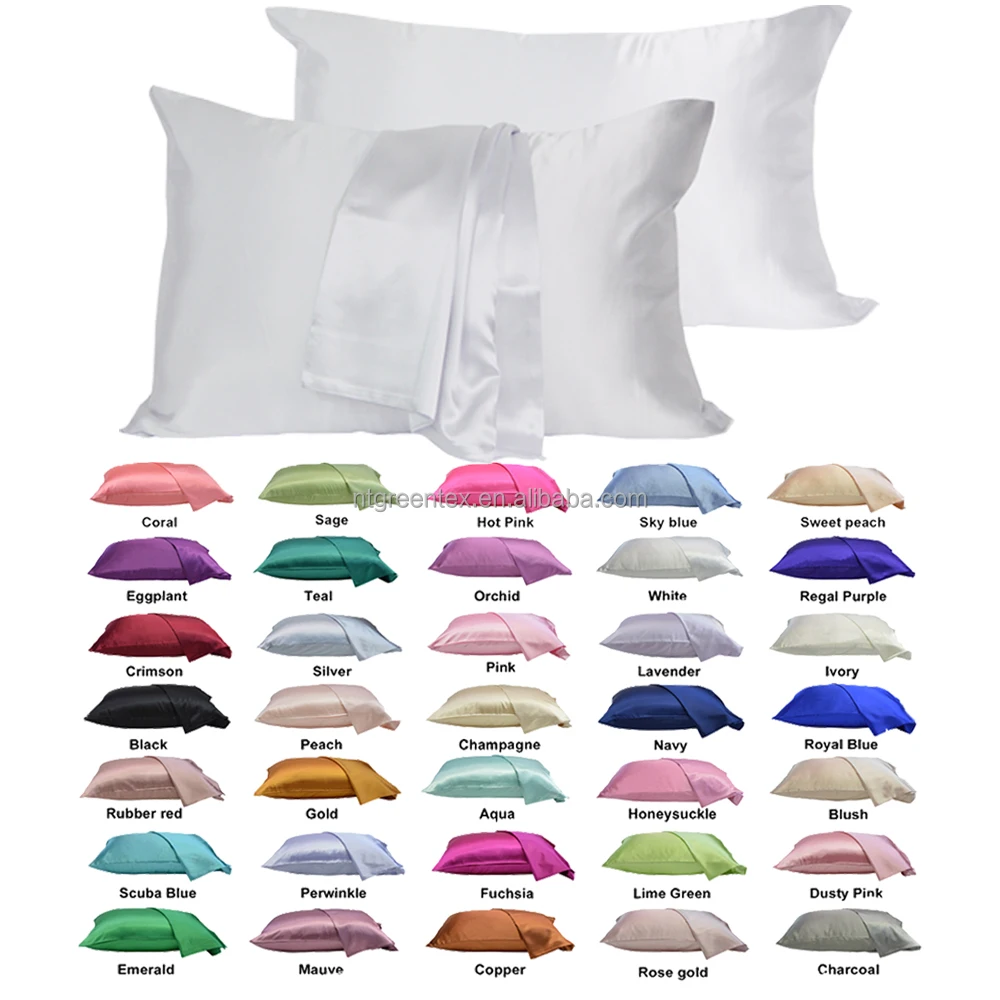 Luxury  Silk Pillowcase For Hair Skin Pillow Covers Satin Pillow Cases With Envelope Closure LOGO Support