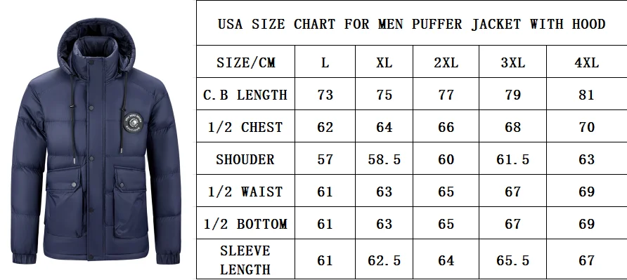 Wholesale Casual Street Winter Detachable Hood Puffer Coat Jacket Custom Waterproof Ripstop Down Puffer Jacket For Men