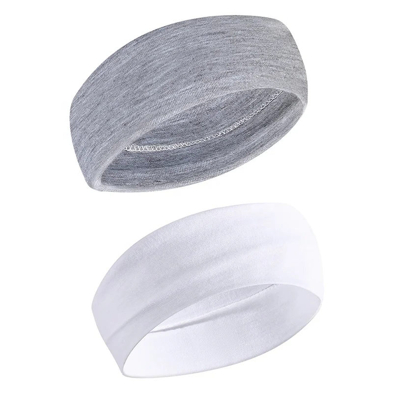 1 set black white gray cotton headband women sports yoga hair band spa sweat absorbing elastic headbands
