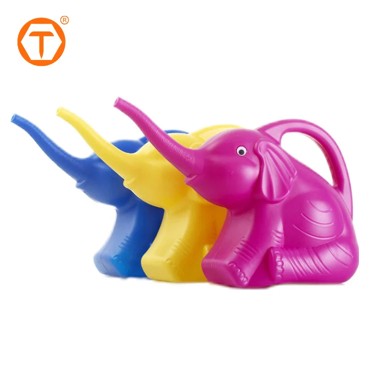 2 Litre garden colored mini animal elephant shape green cartoon plastic watering can for kids