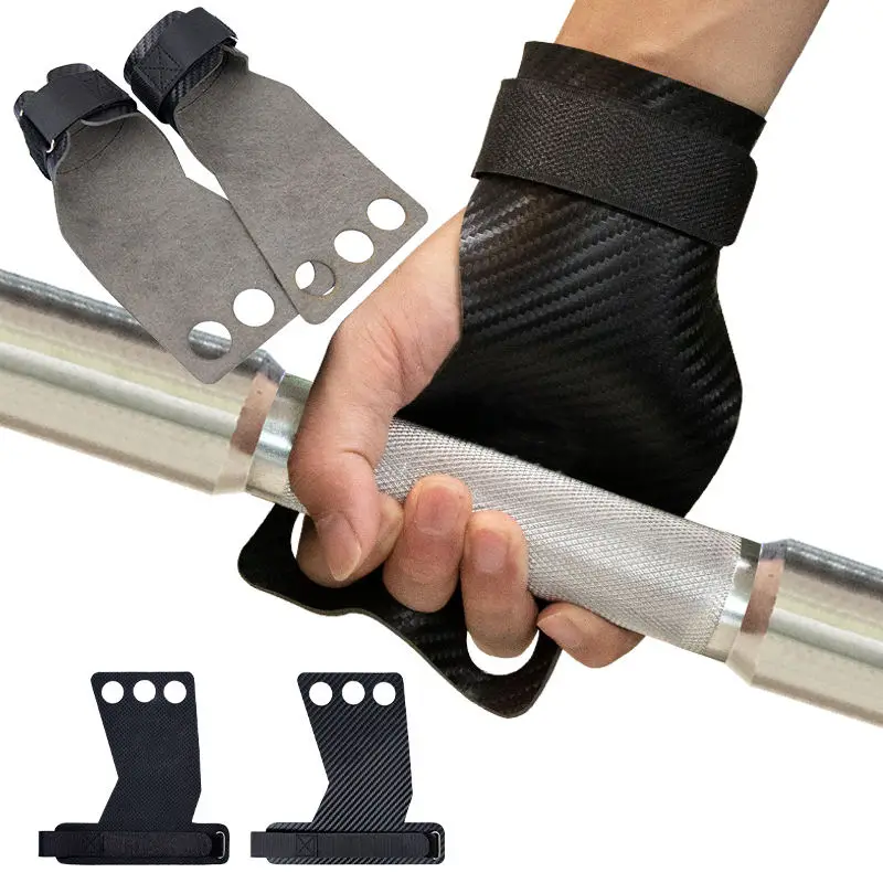 Fitness Weight Lifting Glove 3 Hole Hand Grips Custom Anti-Slip Logo Weightlifting Gymnastic Carbon Grips