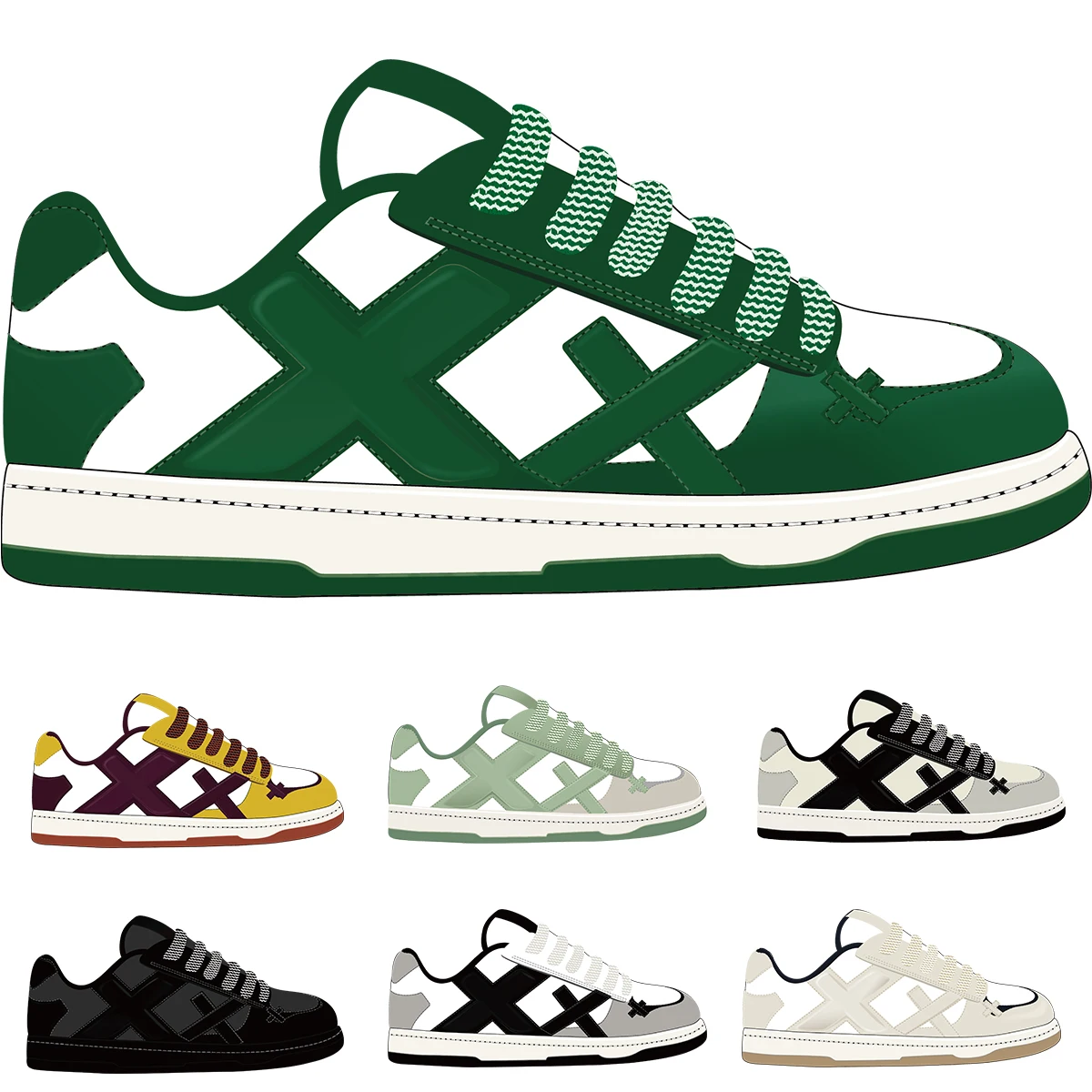 Oem Odm Manufacturers Original Customized Logo Genuine Leather Thick Foam Skateboarding Shoes Casual Men Custom Shoes