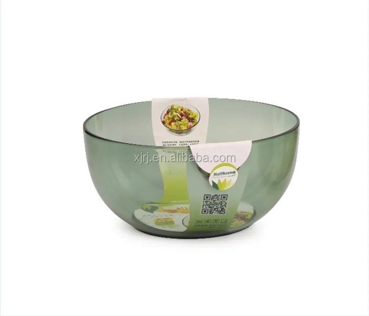 
High quality kitchen colorful round decorative salad bowls transparent plastic salad bowl 