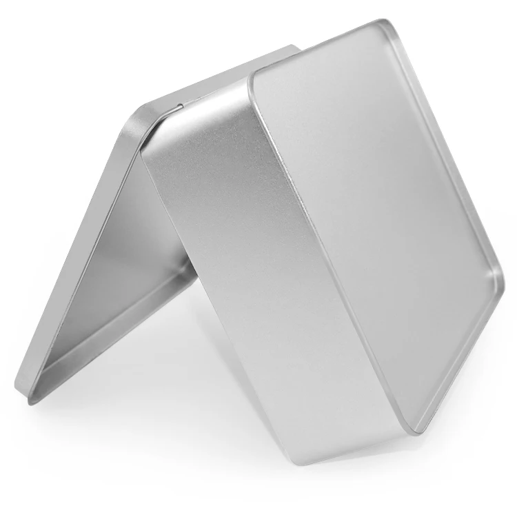 Custom Printed Matte Finish Metal Empty Cake Chocolate Storage Packaging Containers Rectangular Tin Box With Lid