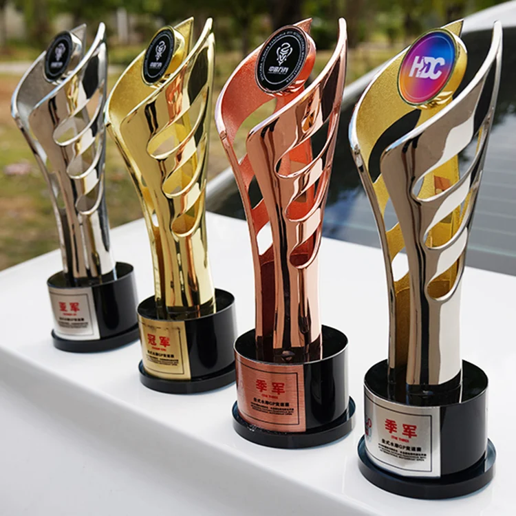 crystal metal trophy awards for customized engraving