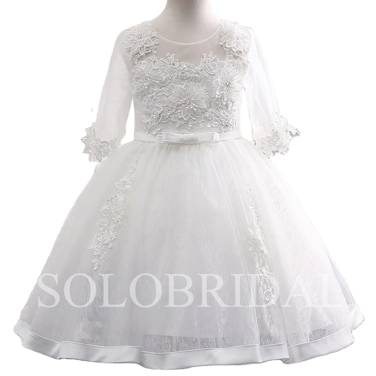 Cheap manufacturer hite cinderella birthday party baby girl dresses wedding flower girl night dress