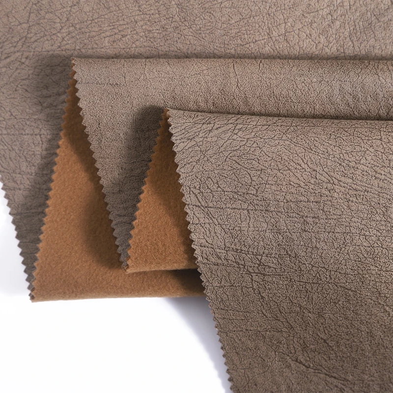 Fabric Factory 100% Polyester Knitted Synthetic Leather Weft Suede headliner fabric For Sofa