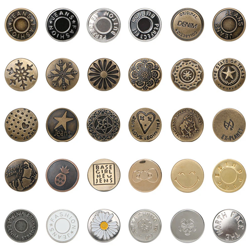Custom beautiful designer buttons can be customized LOGO Brass button rivets Metal jeans button