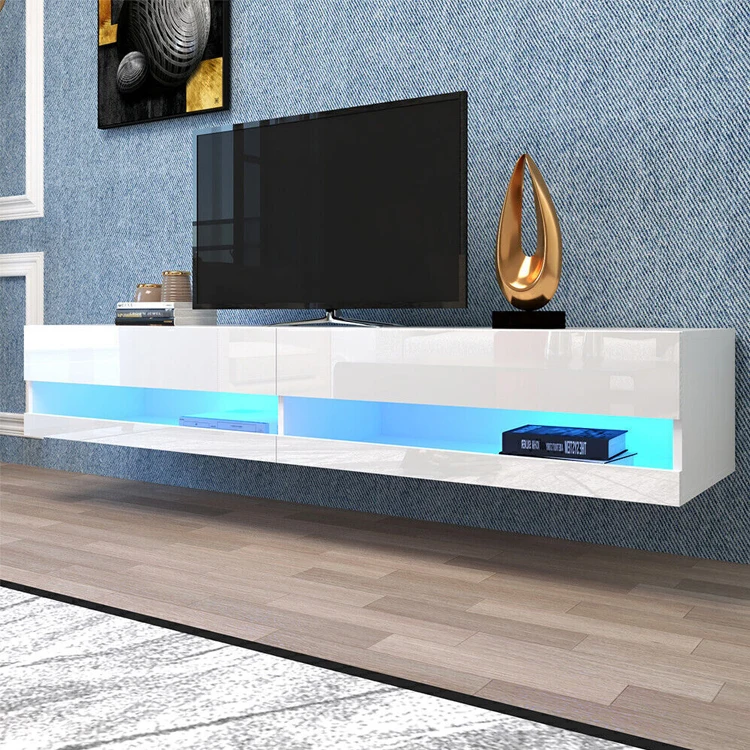 Entertainment Center Wall Mounted Floating Drawer Media Television Table Cabinet Hanging LED Light TV Schrank Console Stand
