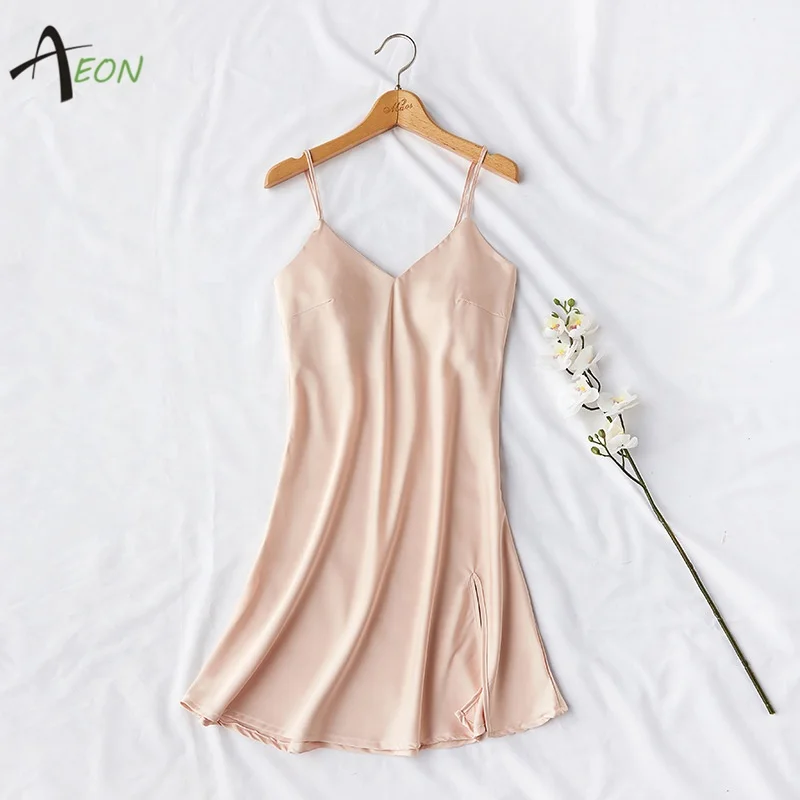 Sexy night dress night for femme silk robe chemise