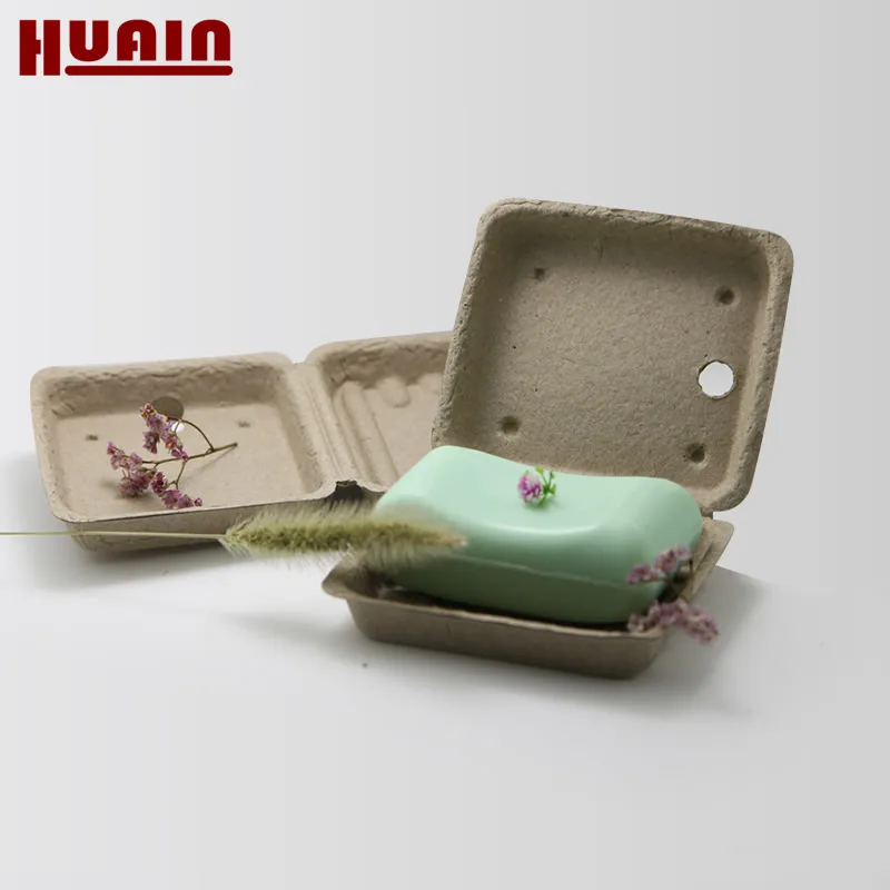 
Recycled eco friendly custom molded paper pulp soap packaging box 