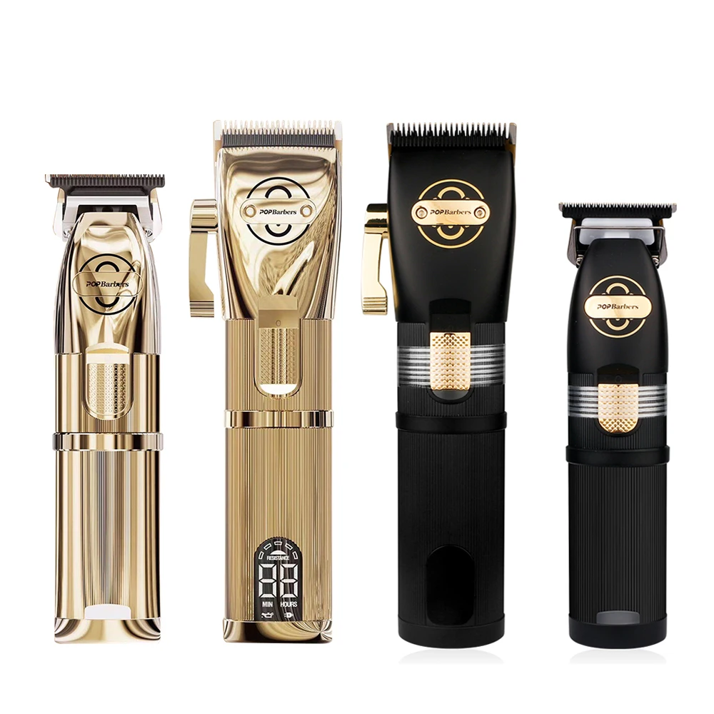 Hot Selling Gold Best Barber Hair Clipper Hair Cutting Electric Hair Trimmer Cordless USB Rechargeable Shaver for Barber Shop