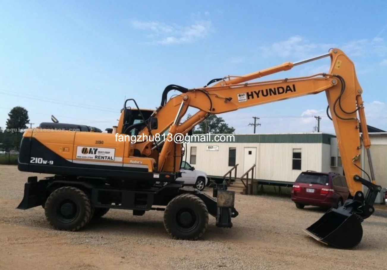 wheel excavator Used Hyundai 210w-9 R210 excavators original condition machinery construction equipments for sale good korea