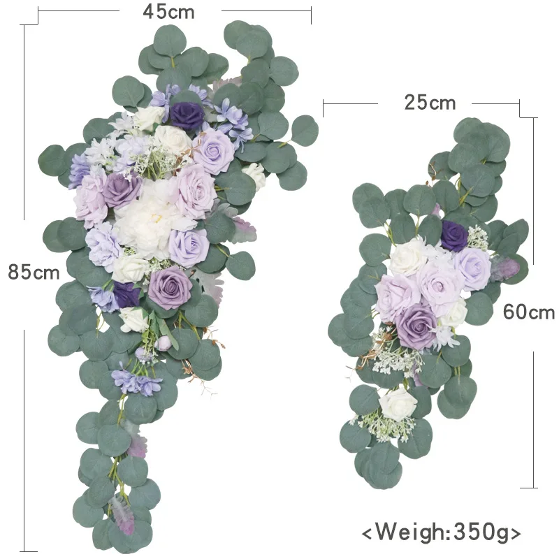 GM044 Simulated Taro Purple Rose Wedding Arch Flower Sets Arrangement Artificial Corner Flower Wedding