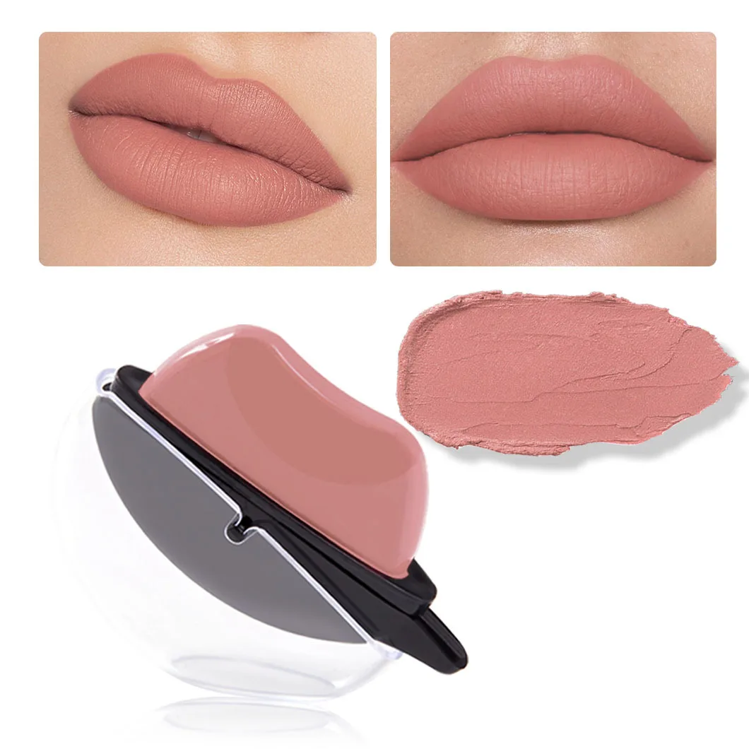 Wholesale Vegan Lipstick 9 Matte Nude Lipstick Shades Non-Stick Cup Waterproof Mineral Ingredients Labeling Pattern Lazy