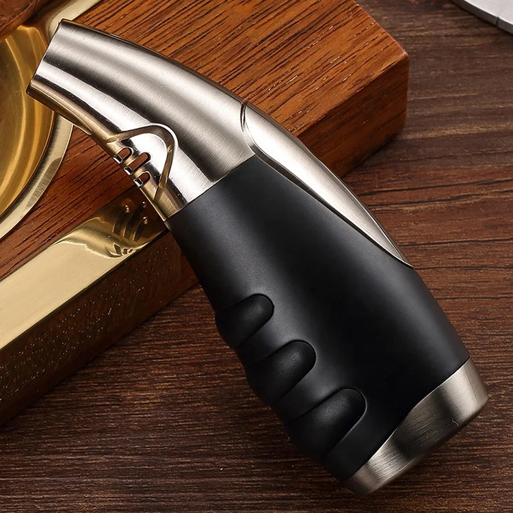 Amazon Torch Jet Flame Windproof Cigar Zinc Alloy Lighter with Punch Butane