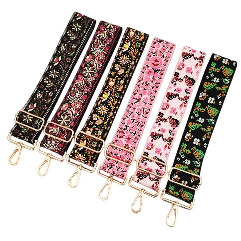 5cm Embroidery Bohemian Strap Adjustable Replacement Belt Guitar Style Crossbody Handbag Purse Straps