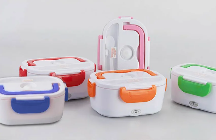 Portable Electric Lunch Box Food Heater 12V/24V/110V/220V Food Warmer Lunchbox for Office Home Car Truck Work with Carry Bag