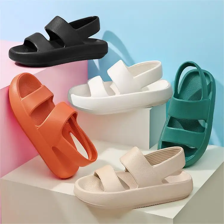 Fashion Zapatos de Mujer Pure Lady EVA Lightweight Soft Unisex Indoor Outdoor Thick Bottom Slipper Women Flat Sandals for Female