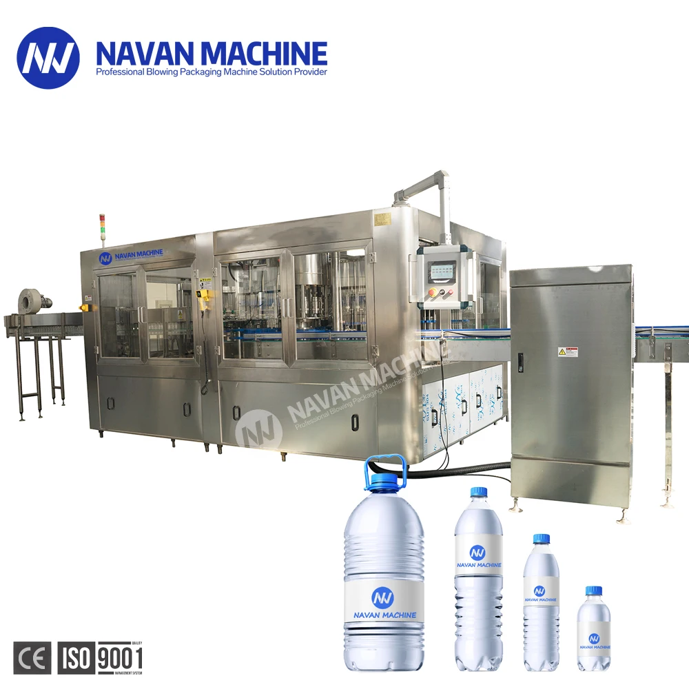 OEM 3in1 Fully Automatic Production Plant Line Bottle Capping Packing Mineral Pure Making Water Bottling Liquid Filling Machines