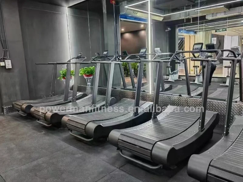 Custom Logo Commercial Home Gym Equipment Sports Trainer Manual Non-power Curve Treadmill Machine