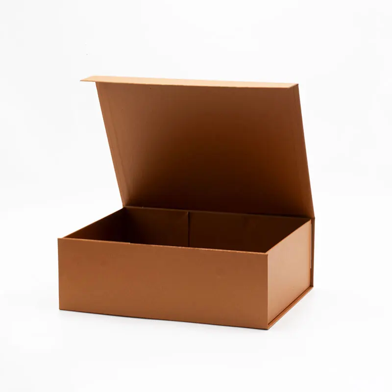 Empty A4 deep size popular copper color magnet lid cardboard gift boxes wholesale