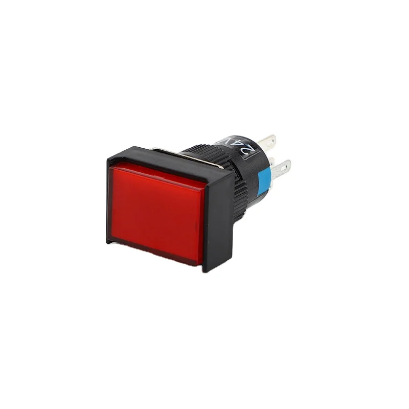 AL6-M rectangular plastic push button switch 8 pins momentary button switch with led light 3A/250V (DC 30V/5A)