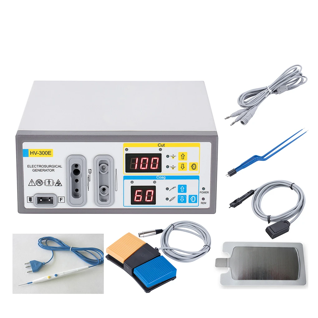 HV-300E 100W High Frequency Electrosurgical Unit Medical diathermy Cautery Machine for General Surgery Hospital