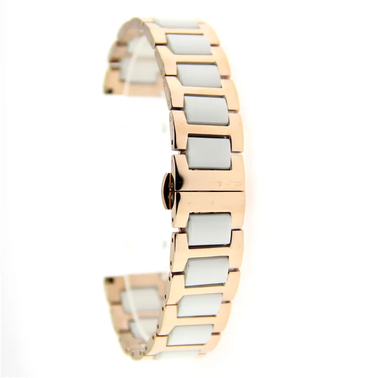 14mm 16mm 18mm 20mm 22mm Quick Release Butterfly Buckle Deployment Clasp Stainless Steel Ceramic Bracelet Watch Strap Band