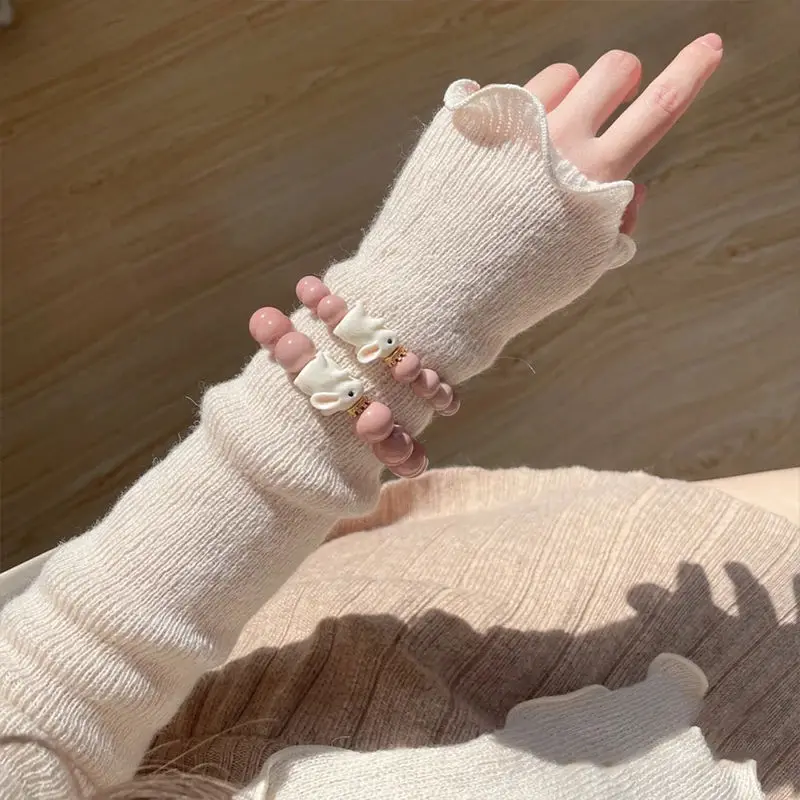 Детские браслеты для девочек конфетных цветов регулируемые веревки кулон бисер рождественские подарки модные украшения