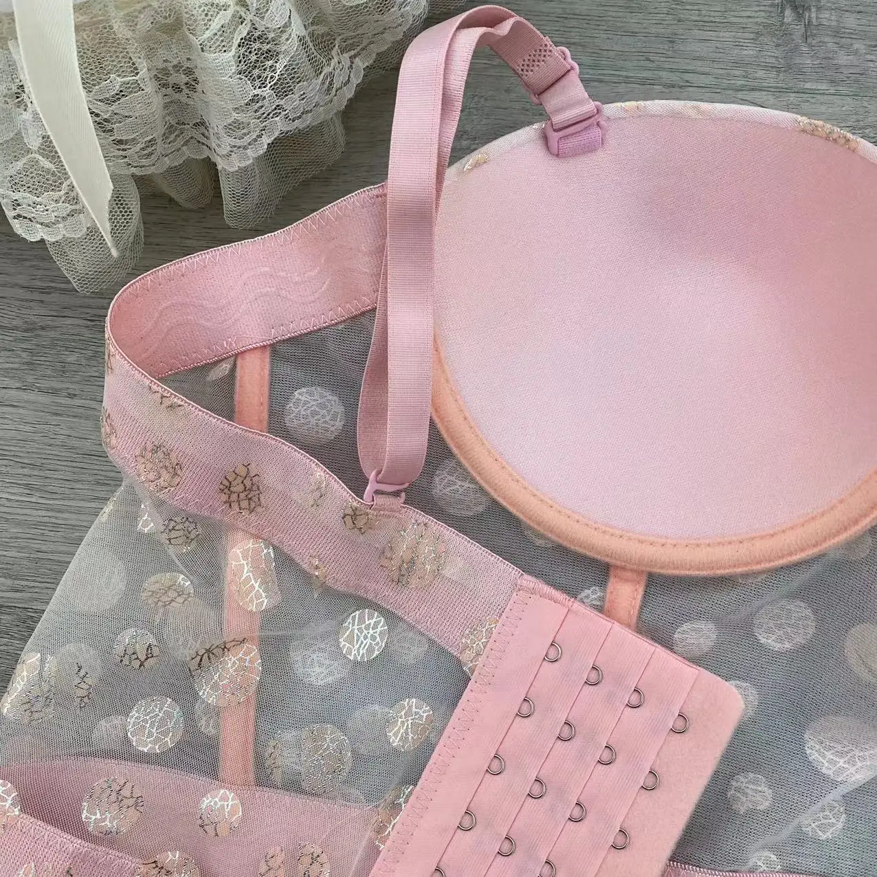 Polka Dot Print Factory Spot Wholesale Tights French Floral Print Shaper Bustier Corset Bra Top Corsets Femme Korset Per Femra