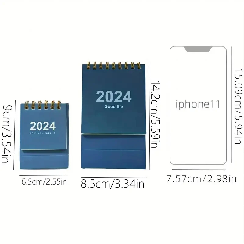 Mini Style 2024 Calendar, Desktop Calendar Decoration, Multiple Colors Available, chinese new year lunar new year decor for gift