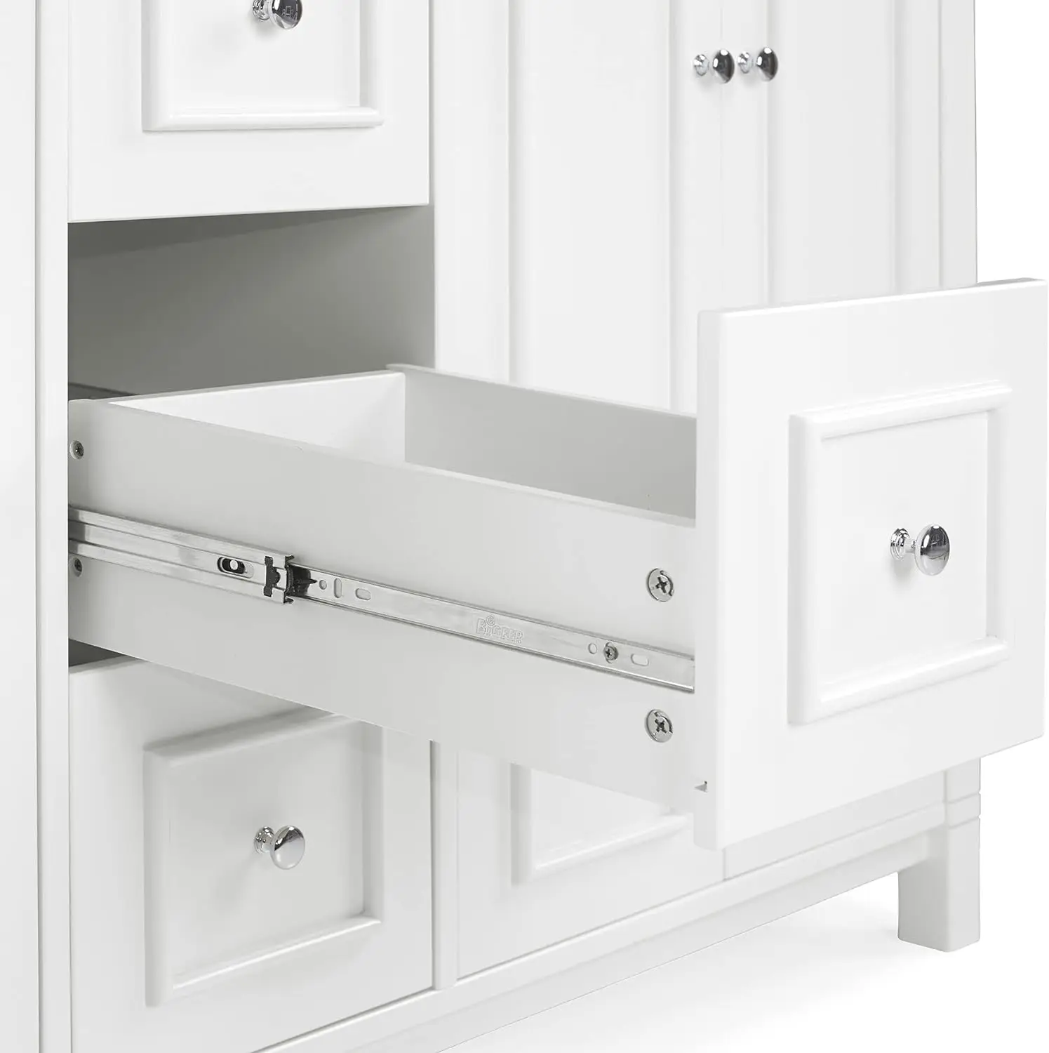 60 Inch MDF White Cabinet Solid Wood Bathroom Vanity Double Sink Free Standing Bathroom Furniture