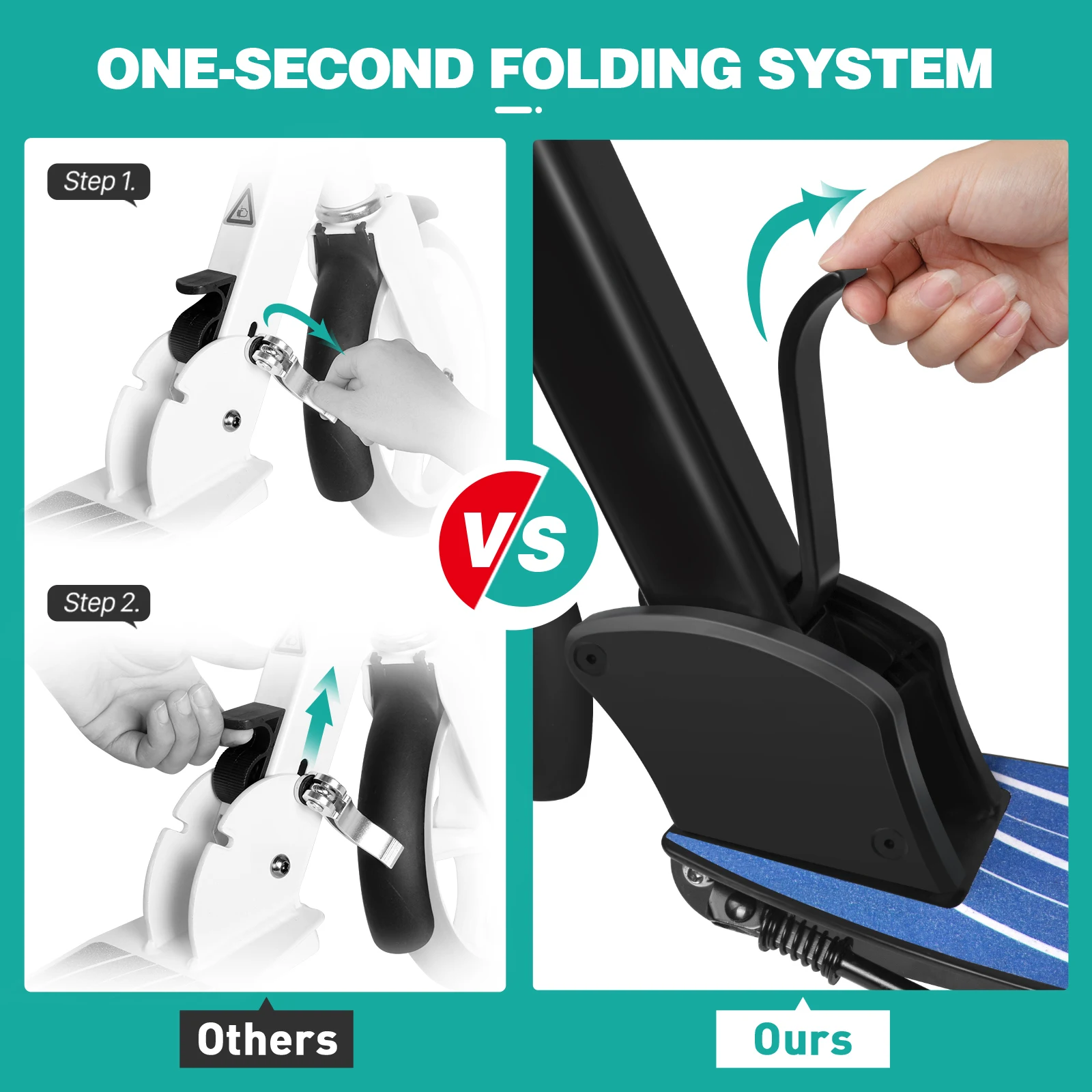 200mm Big PU Wheels kick scooter Foldable Foot Kick Scooter for Adult