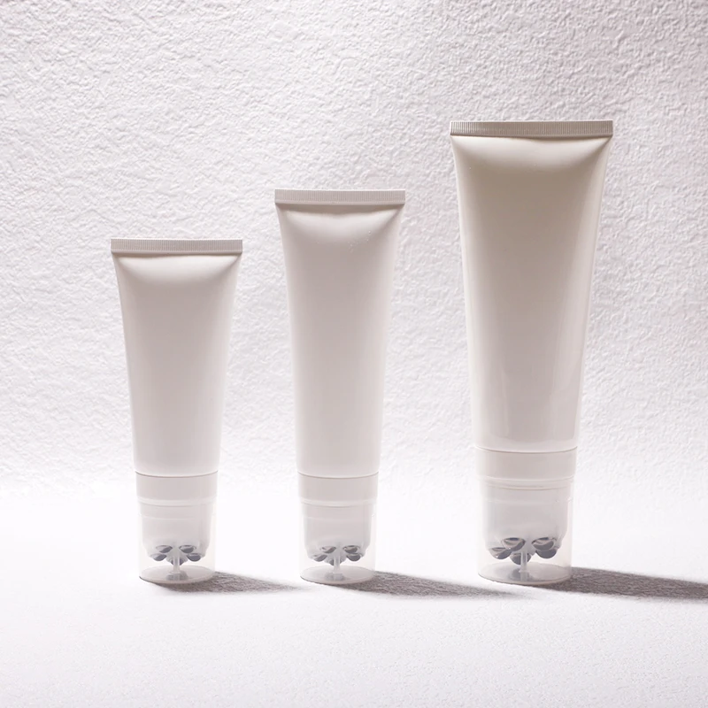 Eco friendly soft squeeze Tube bottle for Cosmetic skin care cream Body Lotion With Stainless Massage Roller container packaging