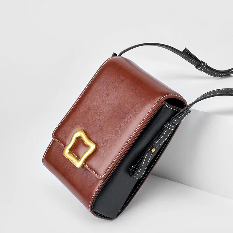 female custom small shoulder bag cell phone crossbody shoulder bag women genuine leather messenger bag for women