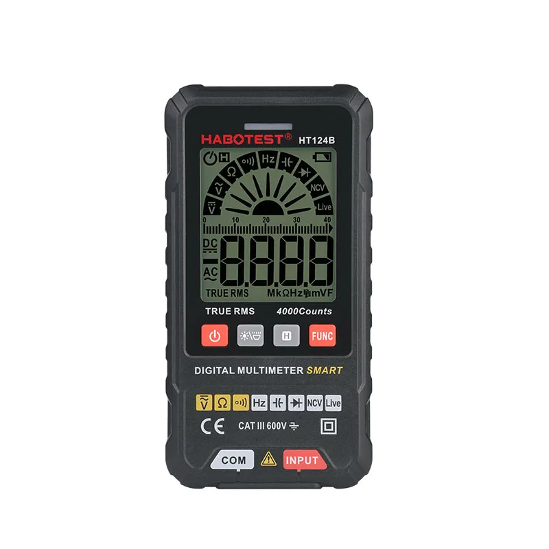 HABOTEST HT124B Low Price AC DC Smart and Small Mobile Phone Multimeter Auto Digital Avometer