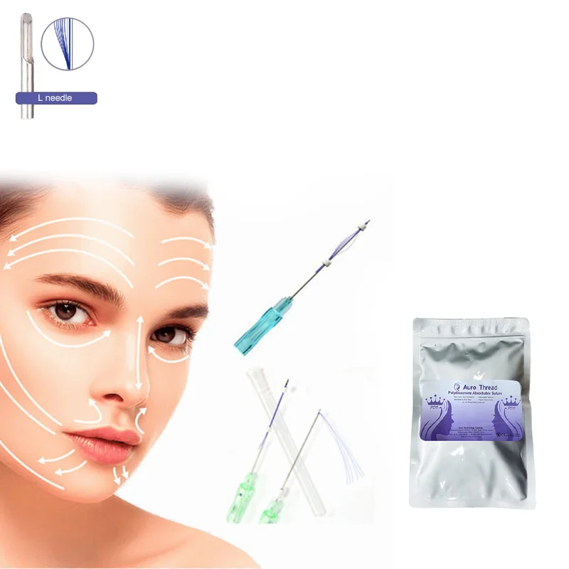 Polydioxanone skin tightening tensores Multi 21G 60mm 20 lins threads L needle pdo lift for medical beauty
