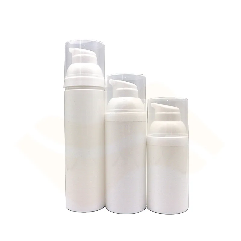 Empty 30ml 50ml 80ml White Skincare Vacuum Serum Gel Container Packaging Airless Plastic Cosmetic Bottle