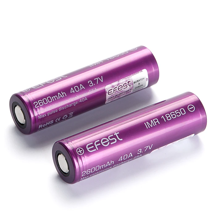 Efest 3,7 v литий-ионный аккумулятор 2600 мА/ч, 40A аккумуляторов 18650 оптовая продажа цилиндрическая литий-ионный аккумулятор/отвертка