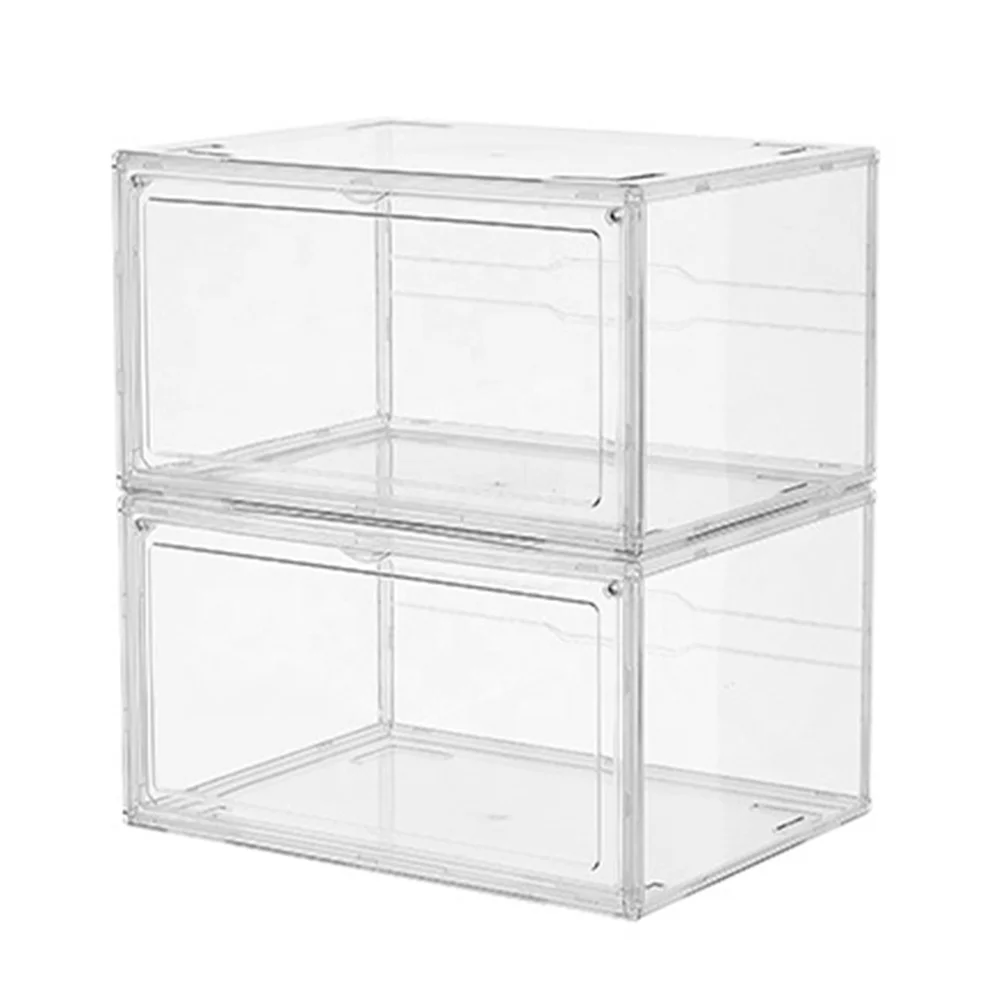 Transparent Sneaker Storage Magnetic Stackable Clear Acrylic Shoes Box for Basketball Shoe Display Box