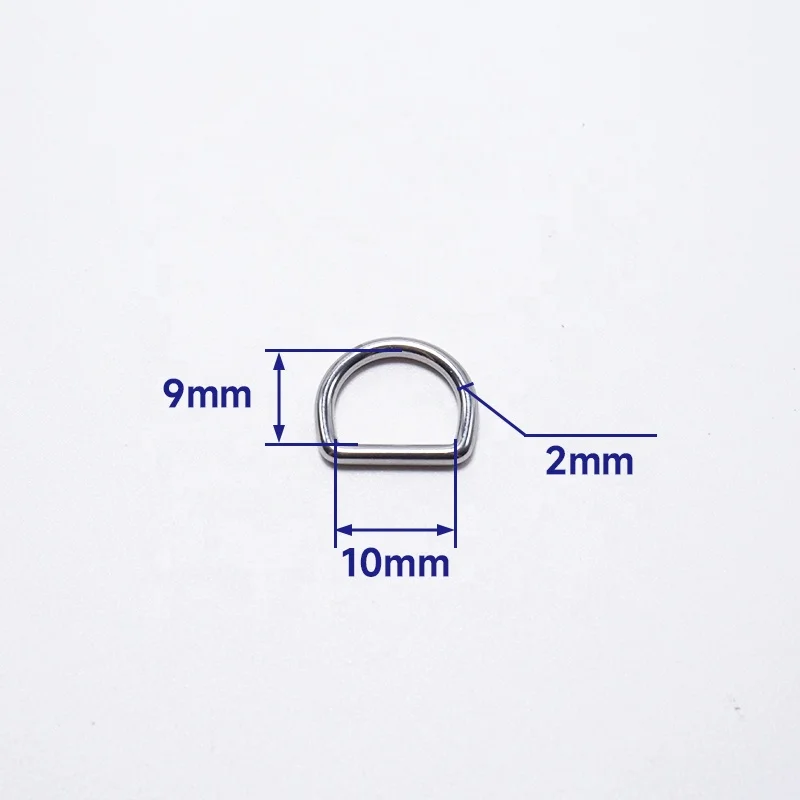 304 Stainless Steel 10mm 12mm 15mm 16mm D Ring Dog Collar Hardware Buckle